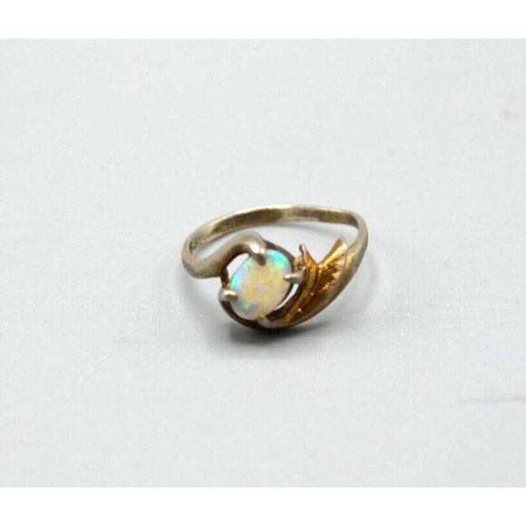 Opal Sterling Silver Ring Unbranded Marked SS Size 6.25 Bypass Setting - Picture 1 of 7